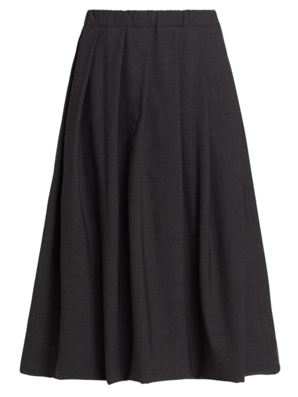 FABIANA FILIPPI Pleated Midi Skirt Skirts Gray In Anthracite Product Image