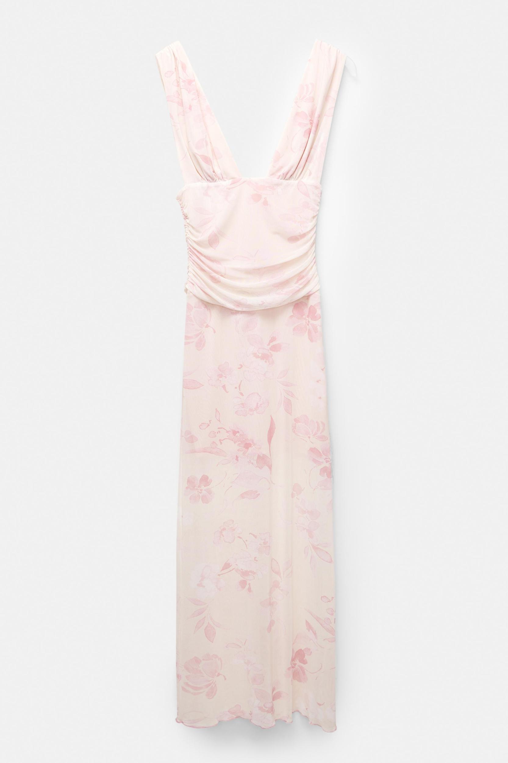 Pink floral midi dress Product Image