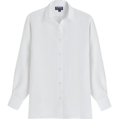 Womens Linen Cover-Up Shirt Product Image