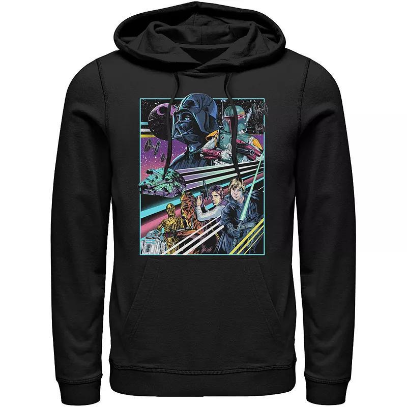 Men's Star Wars Neon Rebel Alliance Poster Hoodie, Size: Large, Athletic Grey Product Image