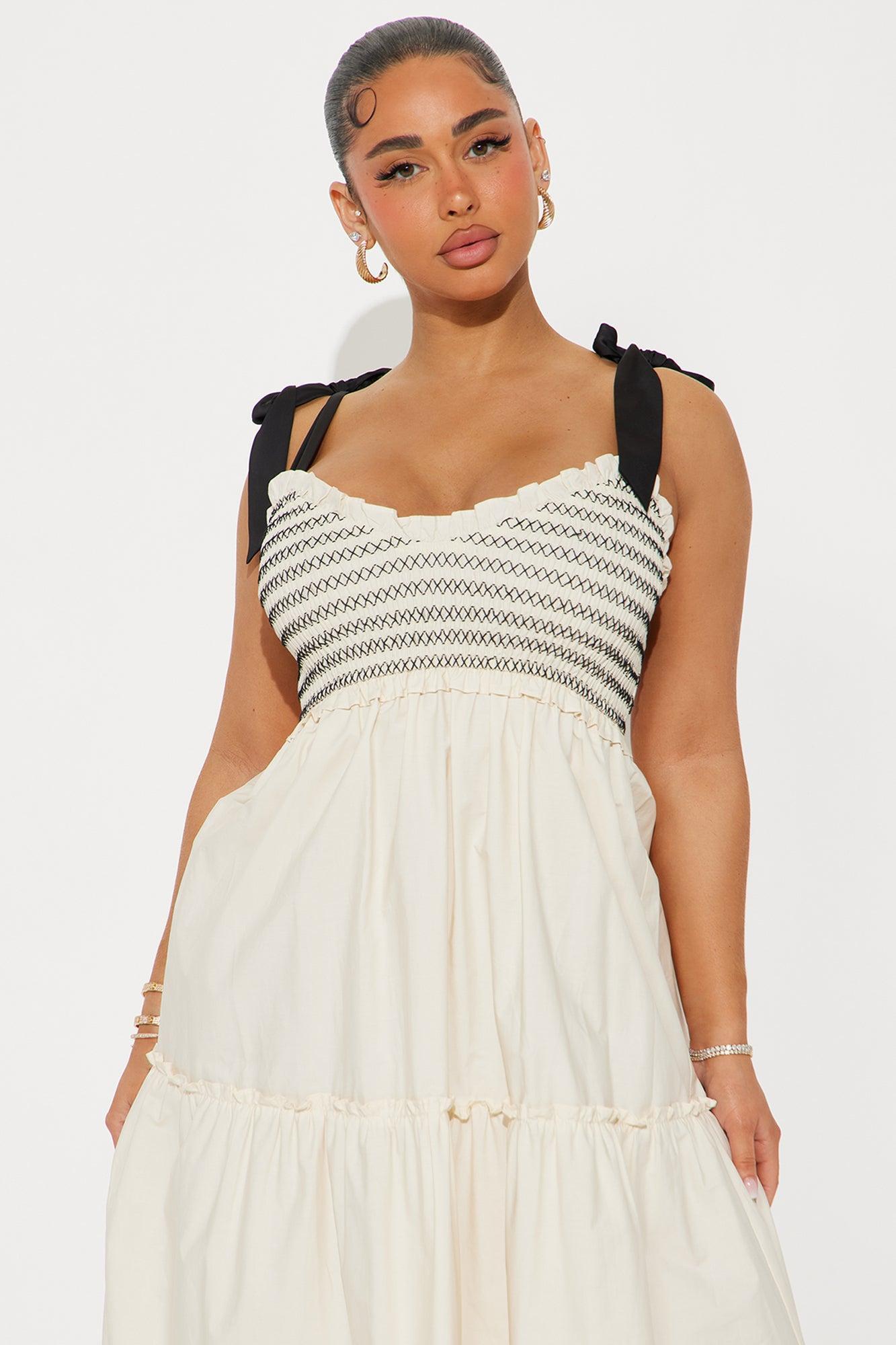 Marissa Poplin Maxi Dress - Cream/combo Product Image