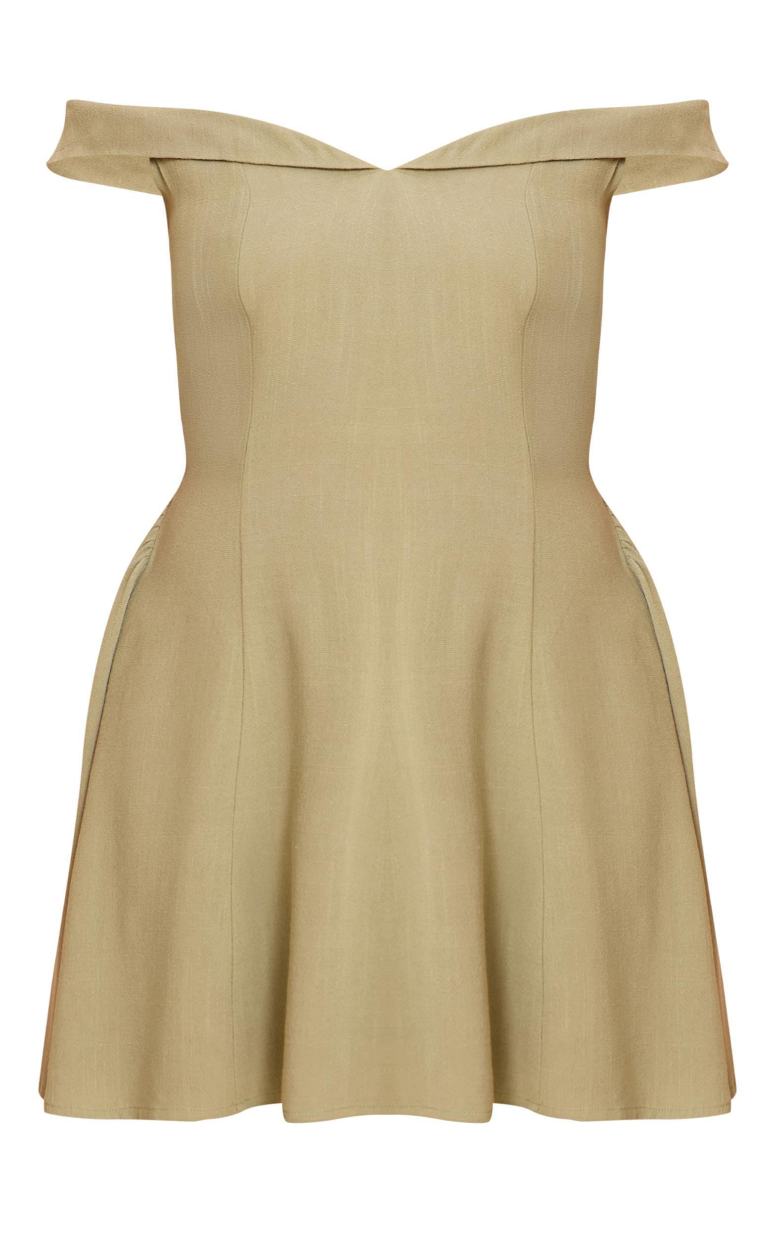 Sage Bardot Shift Dress Product Image