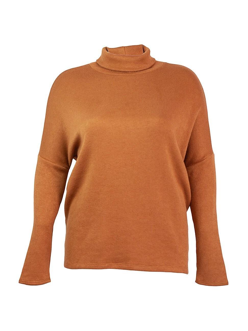 Womens Plus Size Paris Turtleneck Tunic Sweater Product Image