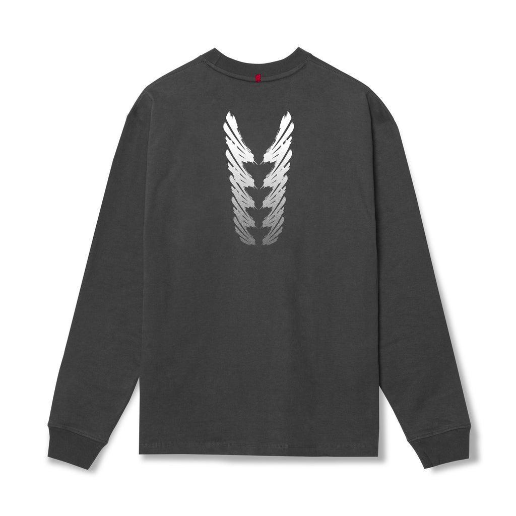 0851. Tech Essential™ Relaxed Long Sleeve  -  Black "Brush Stroke" Product Image