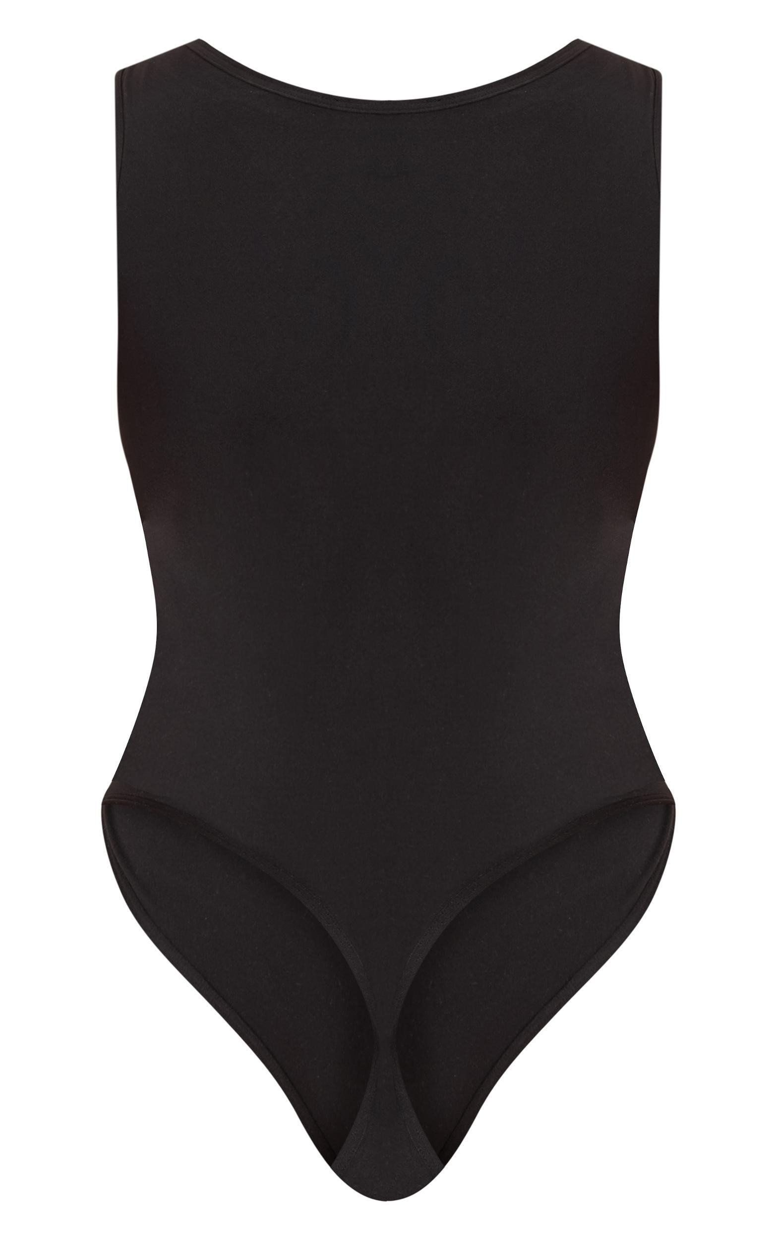 Shape Black Sculpted V Neck Sleevless Bodysuit Product Image