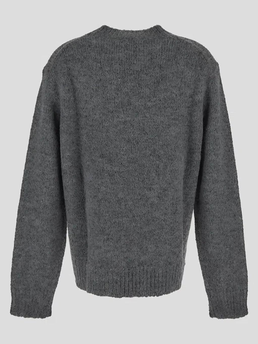 JIL SANDER Oversized Grey Sweater With Ribbed Trim In Wool Woman In Multicolor Product Image