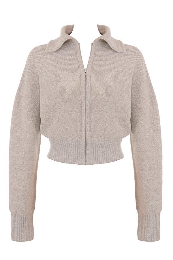 Blaise Opal Marl Knit Cropped Cardigan Product Image