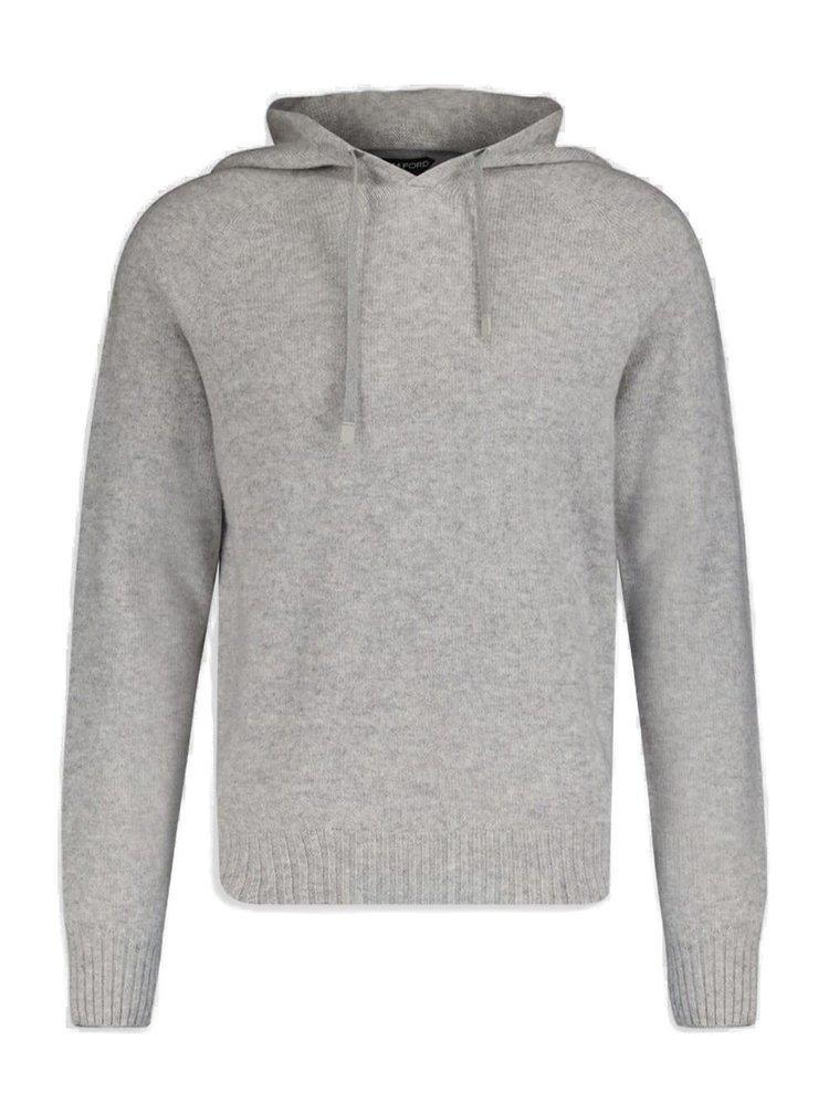 TOM FORD Drawstring Fine Knit Jumper In Grey Product Image
