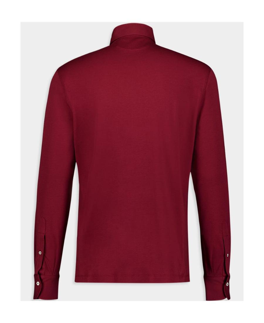BRUNELLO CUCINELLI Long Sleeved Polo Shirt In Red Product Image