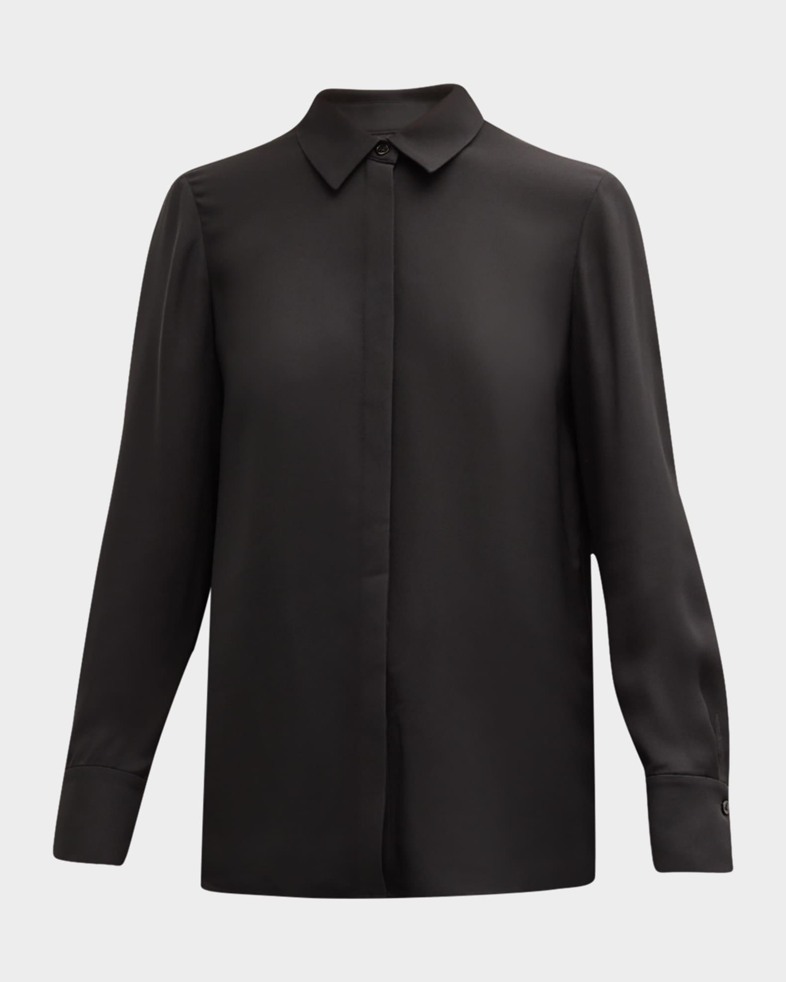 Scottie Silk Button-Down Blouse Product Image