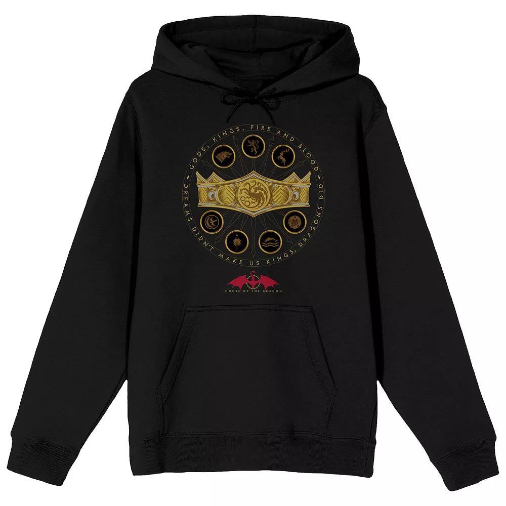 Men's House of the Dragon Crown Hoodie, Size: XXL, Black Product Image