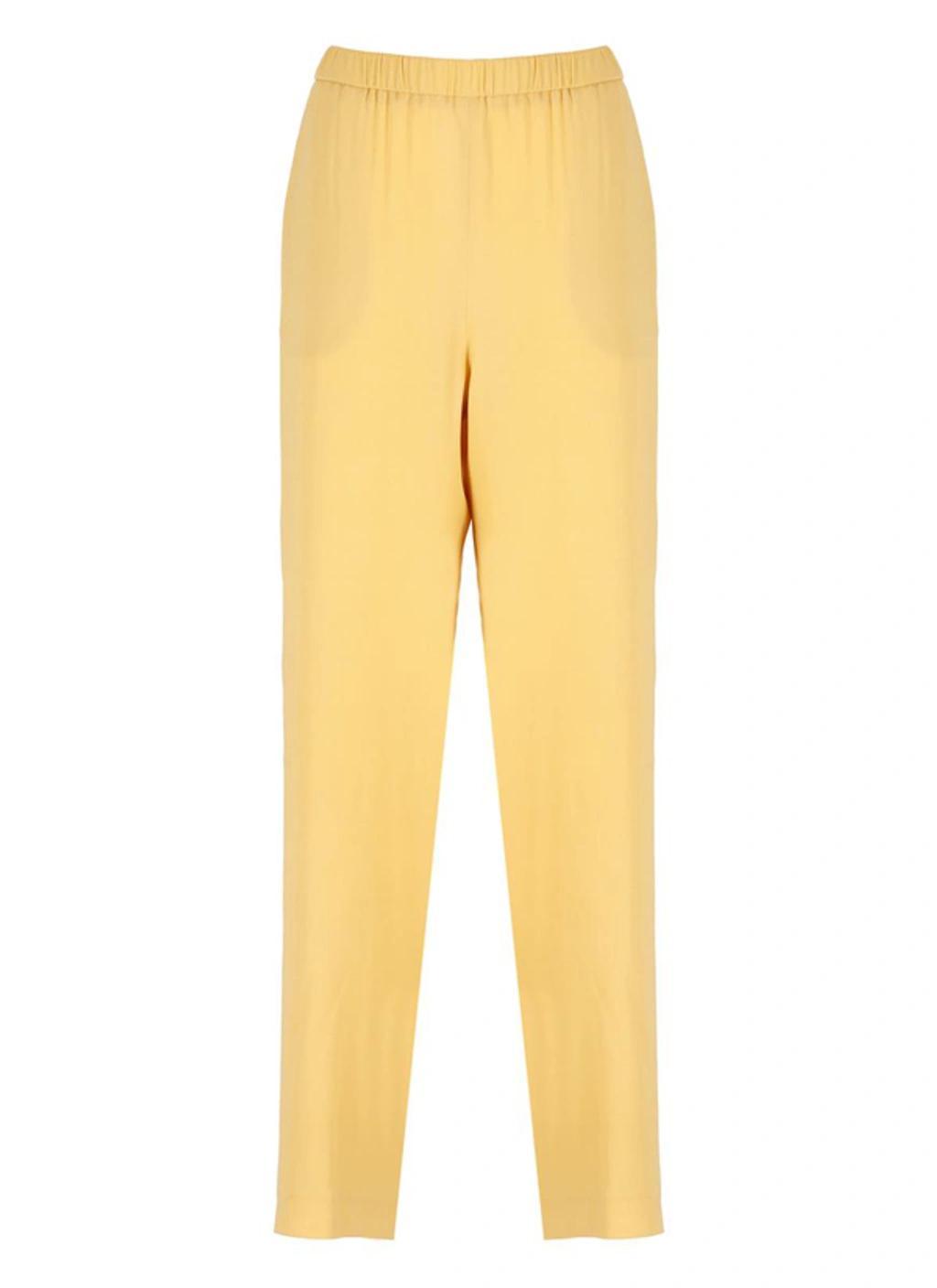 FABIANA FILIPPI Elasticated Waistband Straight Crepe Trousers In Yellow Product Image