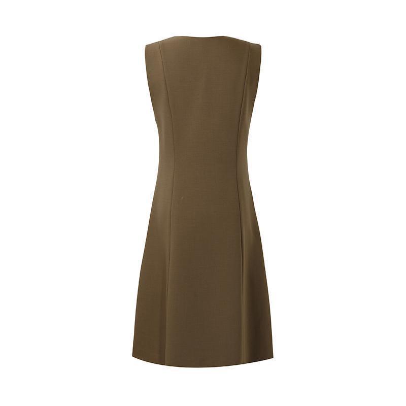 Double Layer Worsted Woolen Vest Dress Product Image
