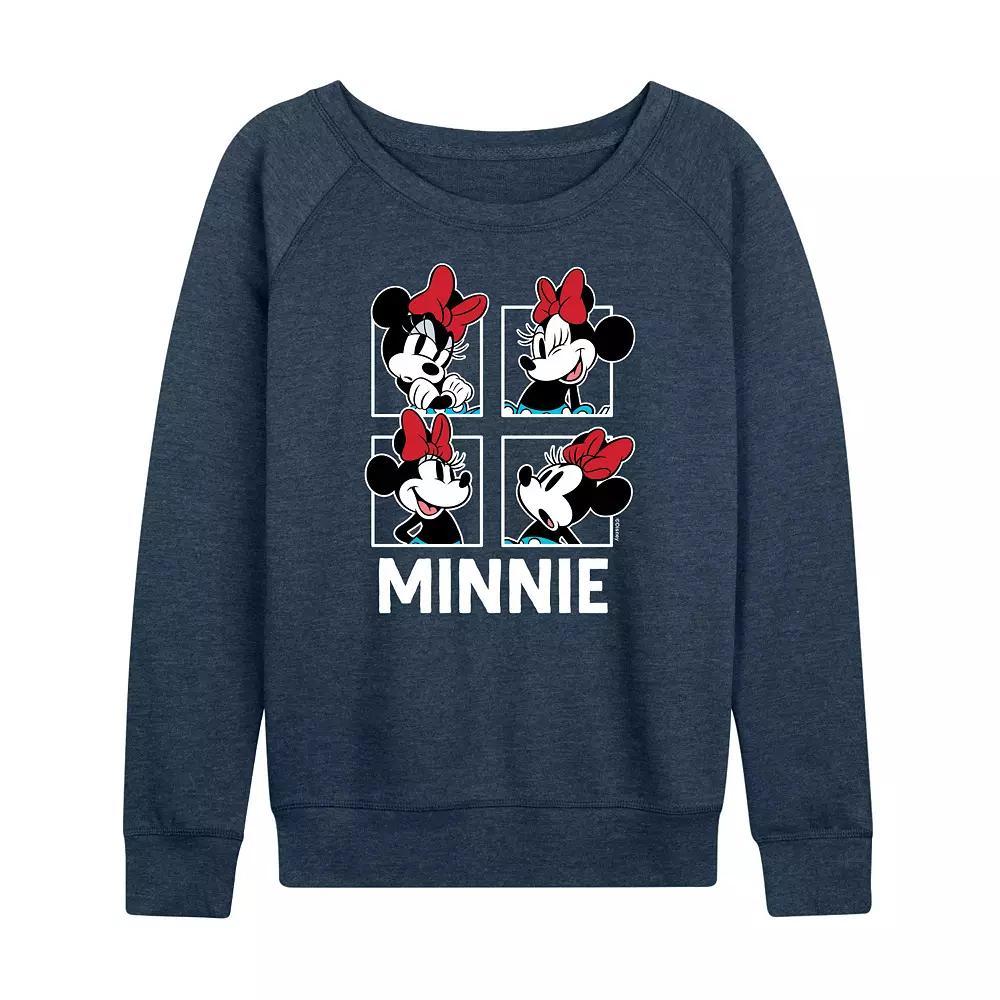 Disneys Minnie Mouse Plus Size Grid French Terry Long Sleeve Tee, Womens Product Image