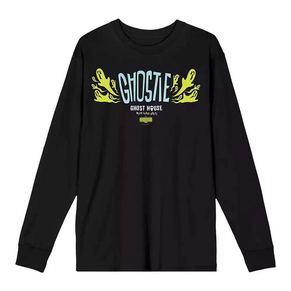 Men's Beetlejuice Ghostie Ghost Long Sleeve Tee, Size: XL, Black Product Image