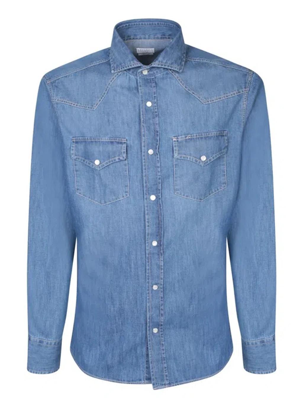 BRUNELLO CUCINELLI Shirts In Blue Product Image