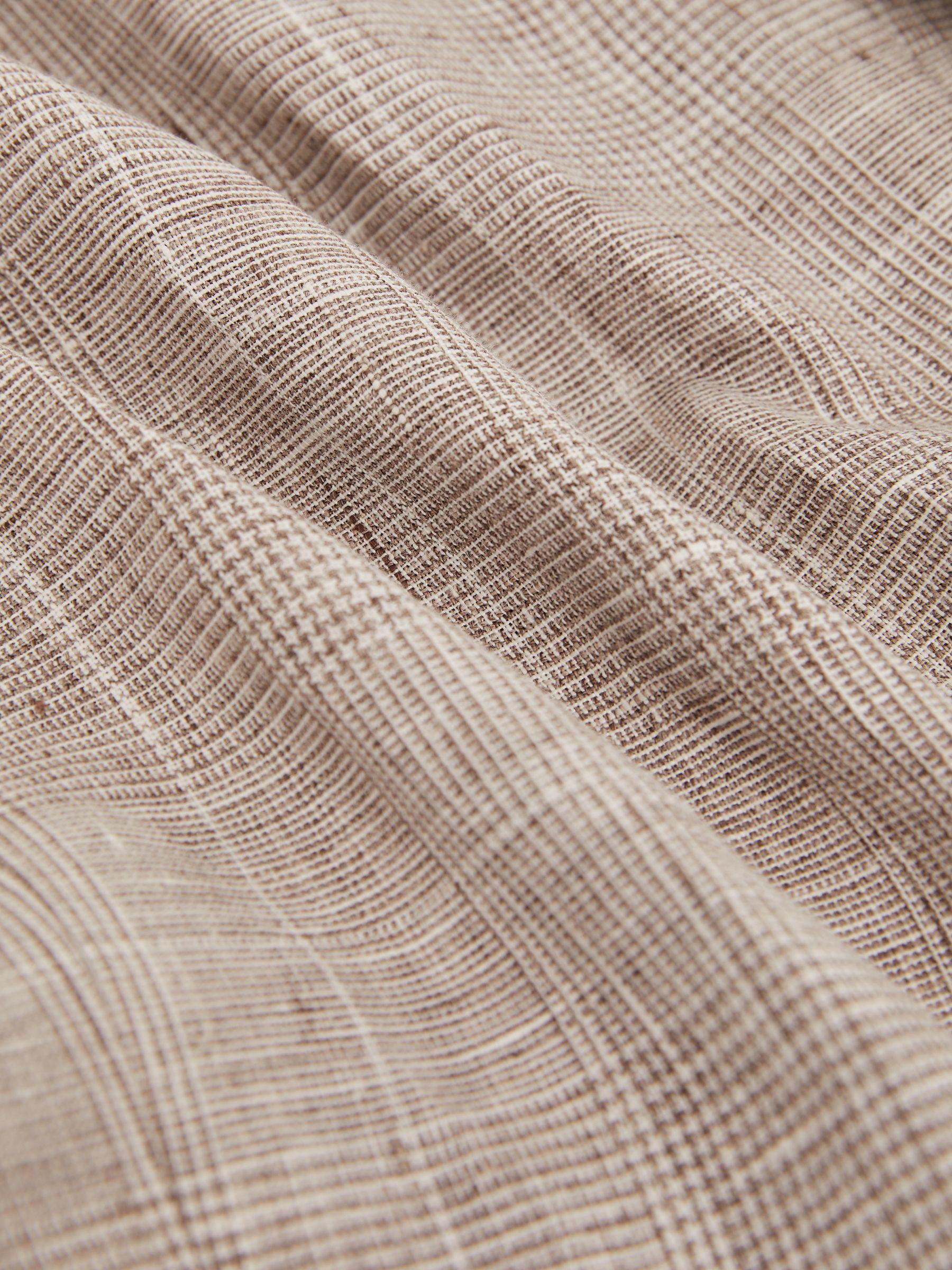 Slim-Fit Pinstripe Suit Trousers in Oatmeal/White Product Image