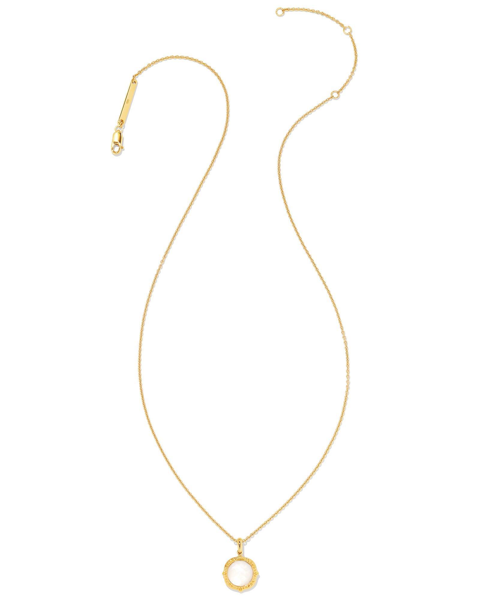 Sage 18k Gold Vermeil Pendant Necklace in Ivory Mother-of-Pearl Product Image