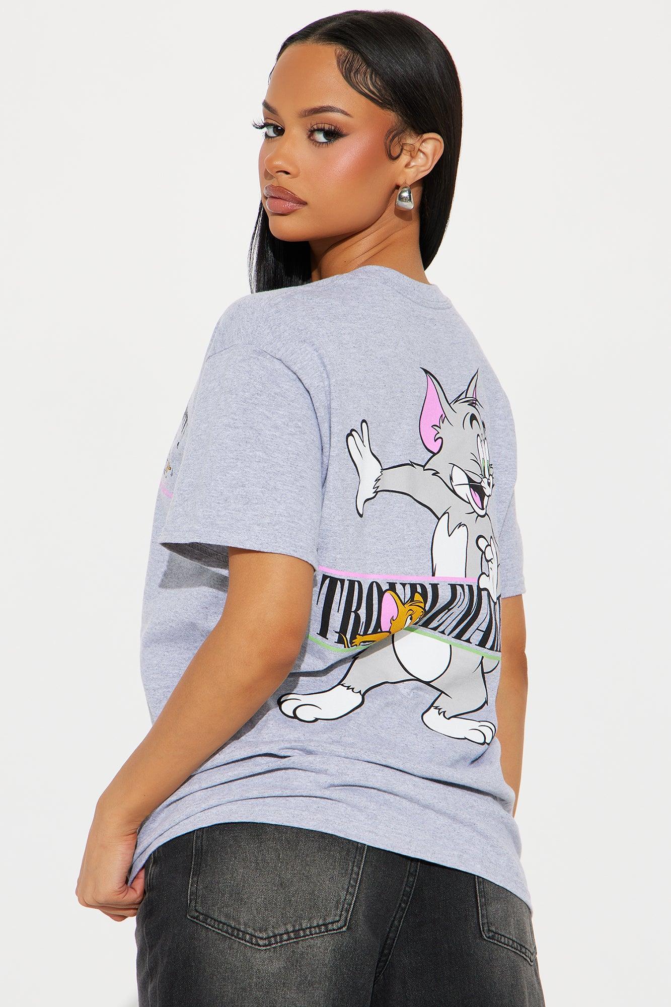 Tom And Jerry Troublemaker Tee - Heather Grey Product Image