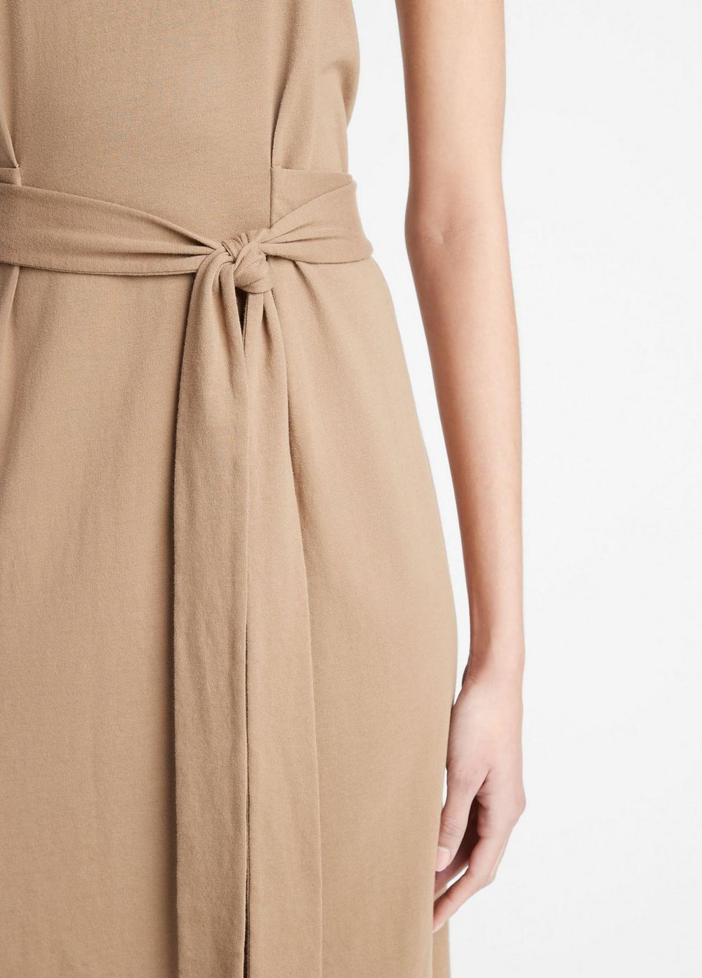 Womens Cotton Sleeveless Wrap Dress, Shale, Size L Vince Product Image