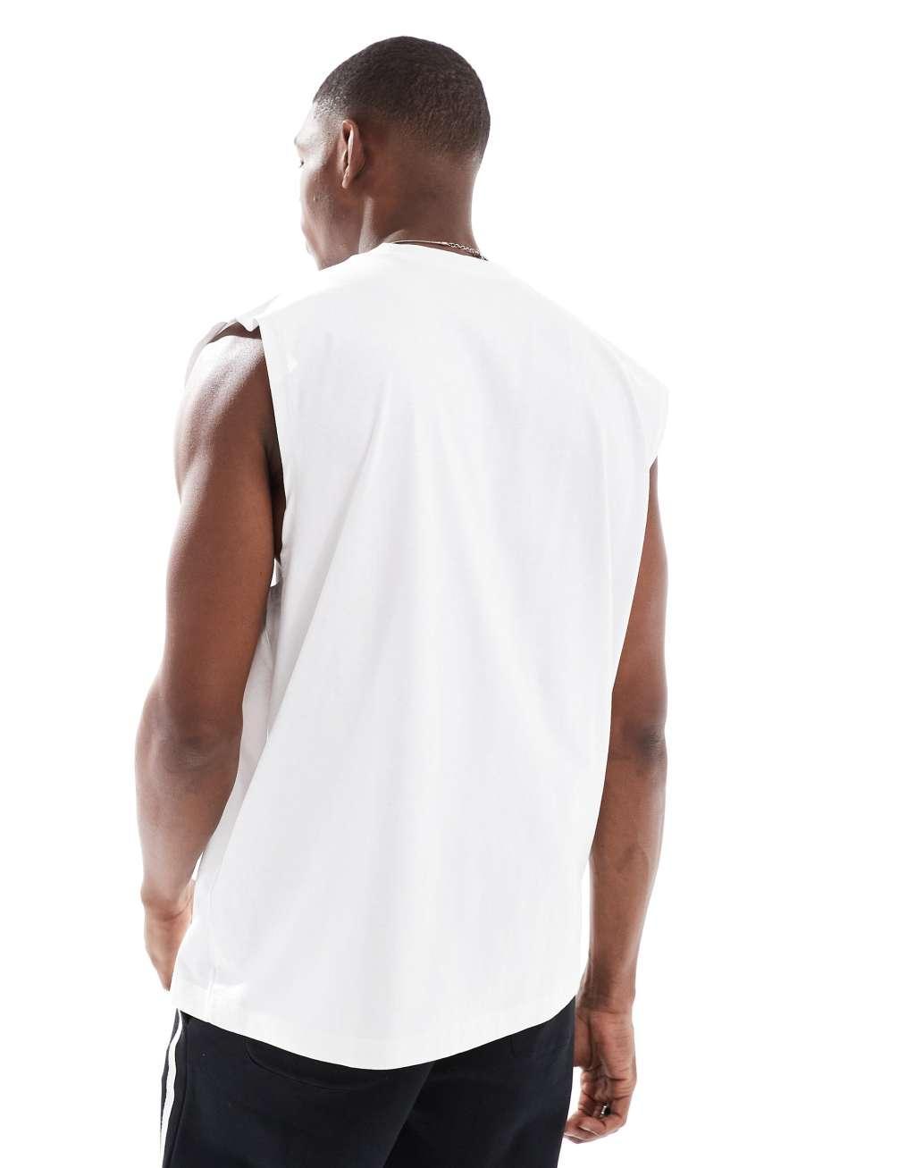 ASOS DESIGN oversized tank in white Product Image