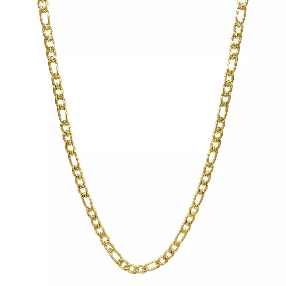 Adornia Stainless Steel Figaro Chain Necklace, Women's, Size: 24", Gold Tone Product Image