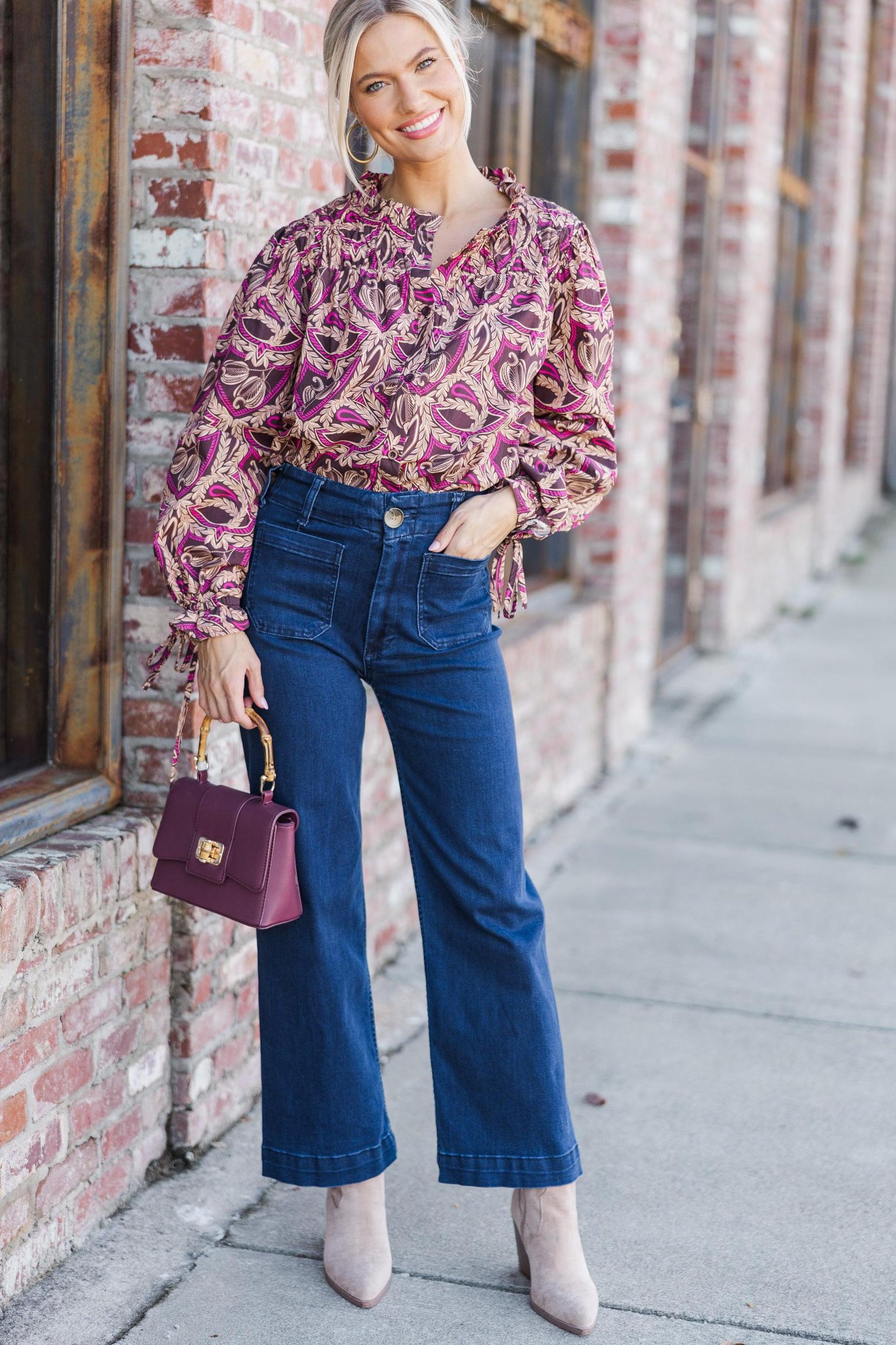 Get Familiar Brown Floral Blouse Female Product Image