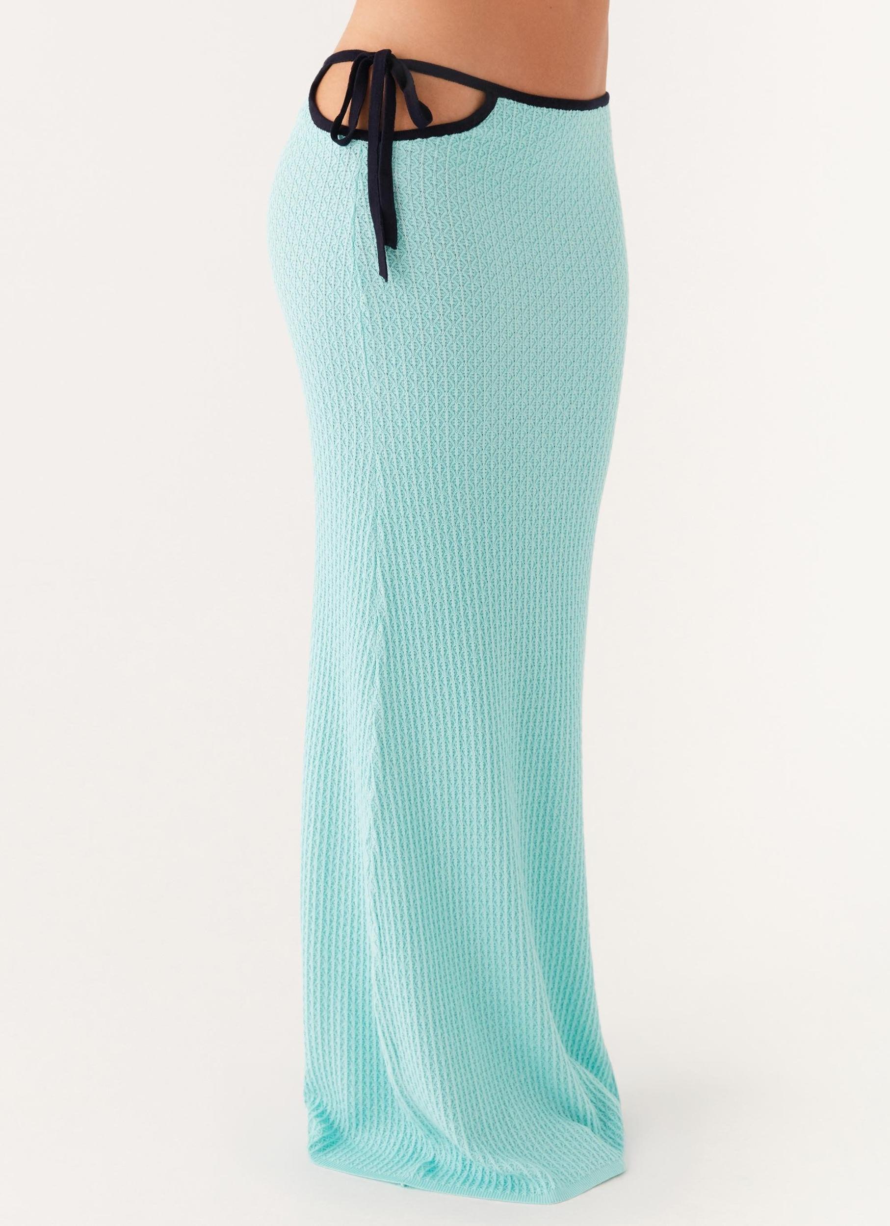 Cameron Crochet Maxi Skirt - Pale Blue Product Image