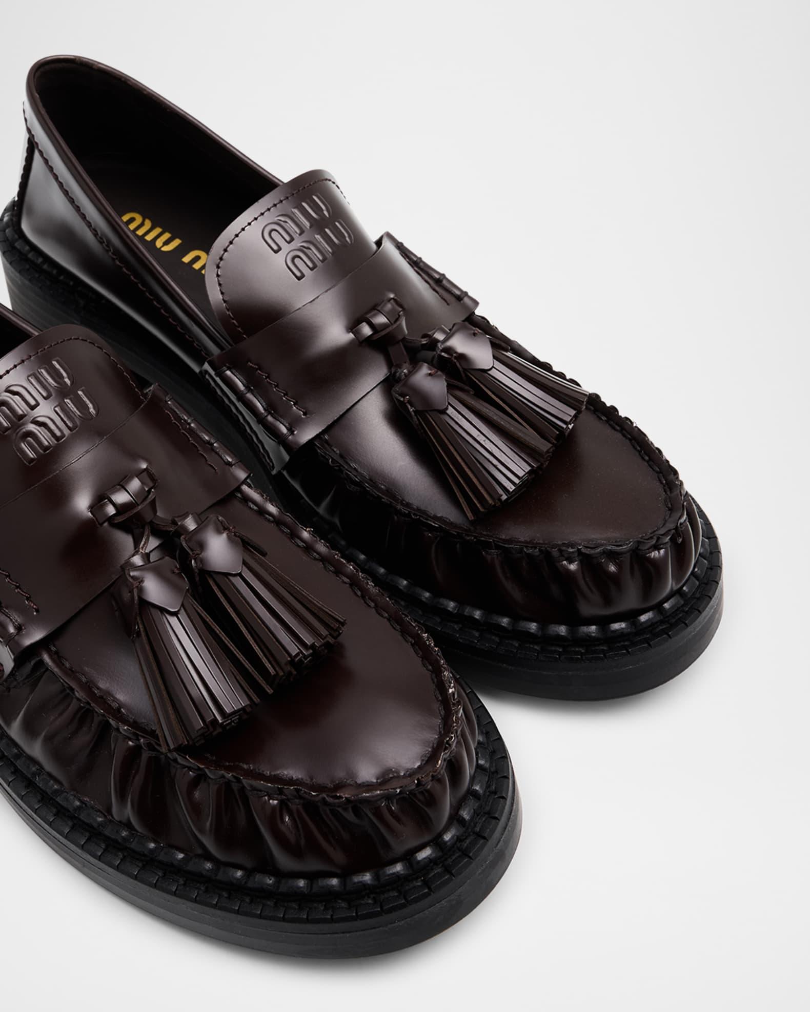 Spazzolato Leather Tassel Loafers Product Image