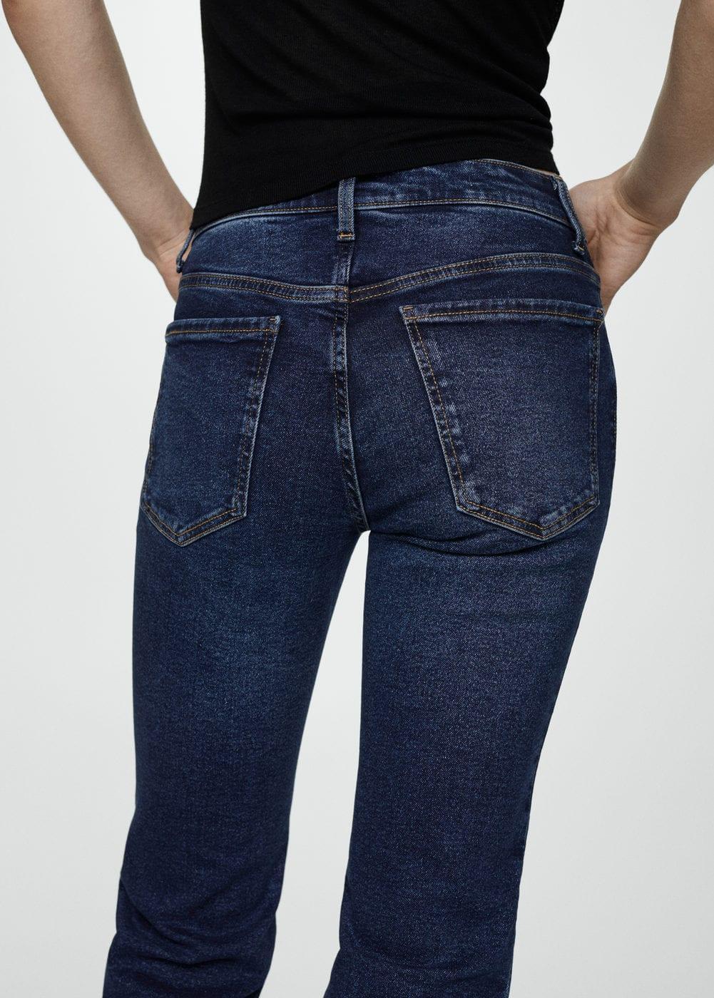 Mango Womens Crop Flared Jeans Product Image
