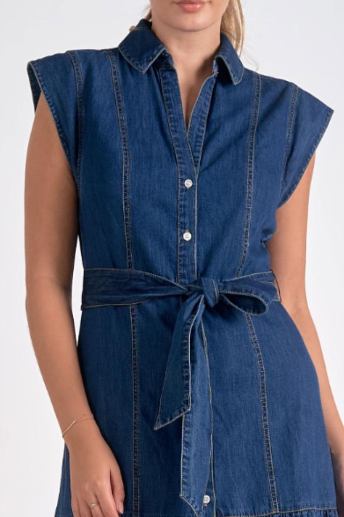 CAP SLEEVE MIDI DRESS Product Image