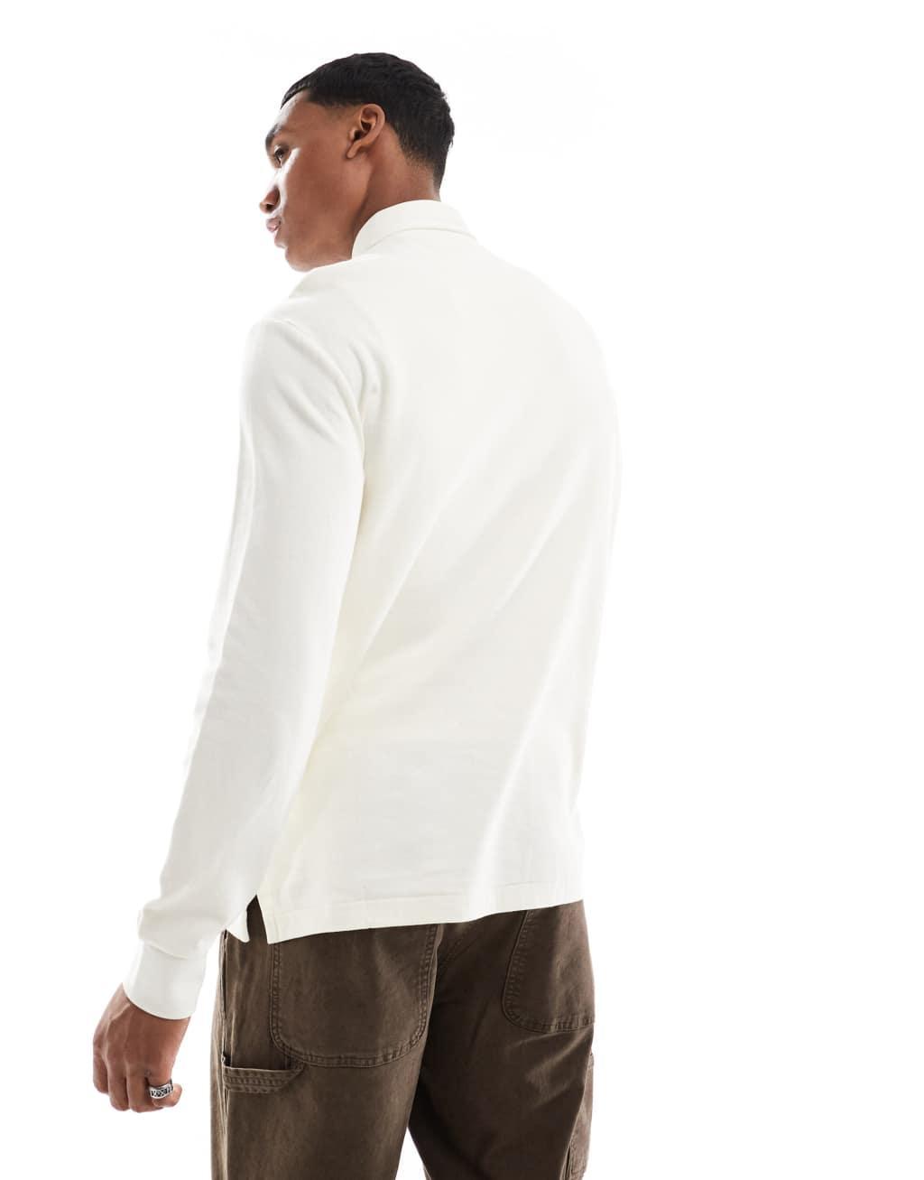 Polo Ralph Lauren icon logo rugby double knit sweatshirt in cream Product Image
