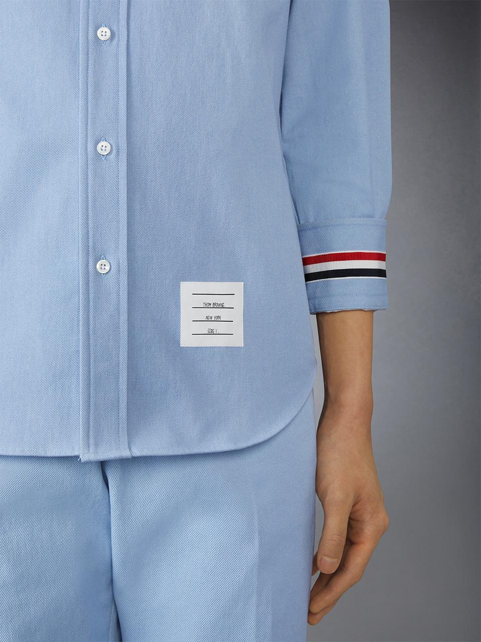 THOM BROWNE Classic Fit Cotton Button-down Shirt In Light Blue Product Image