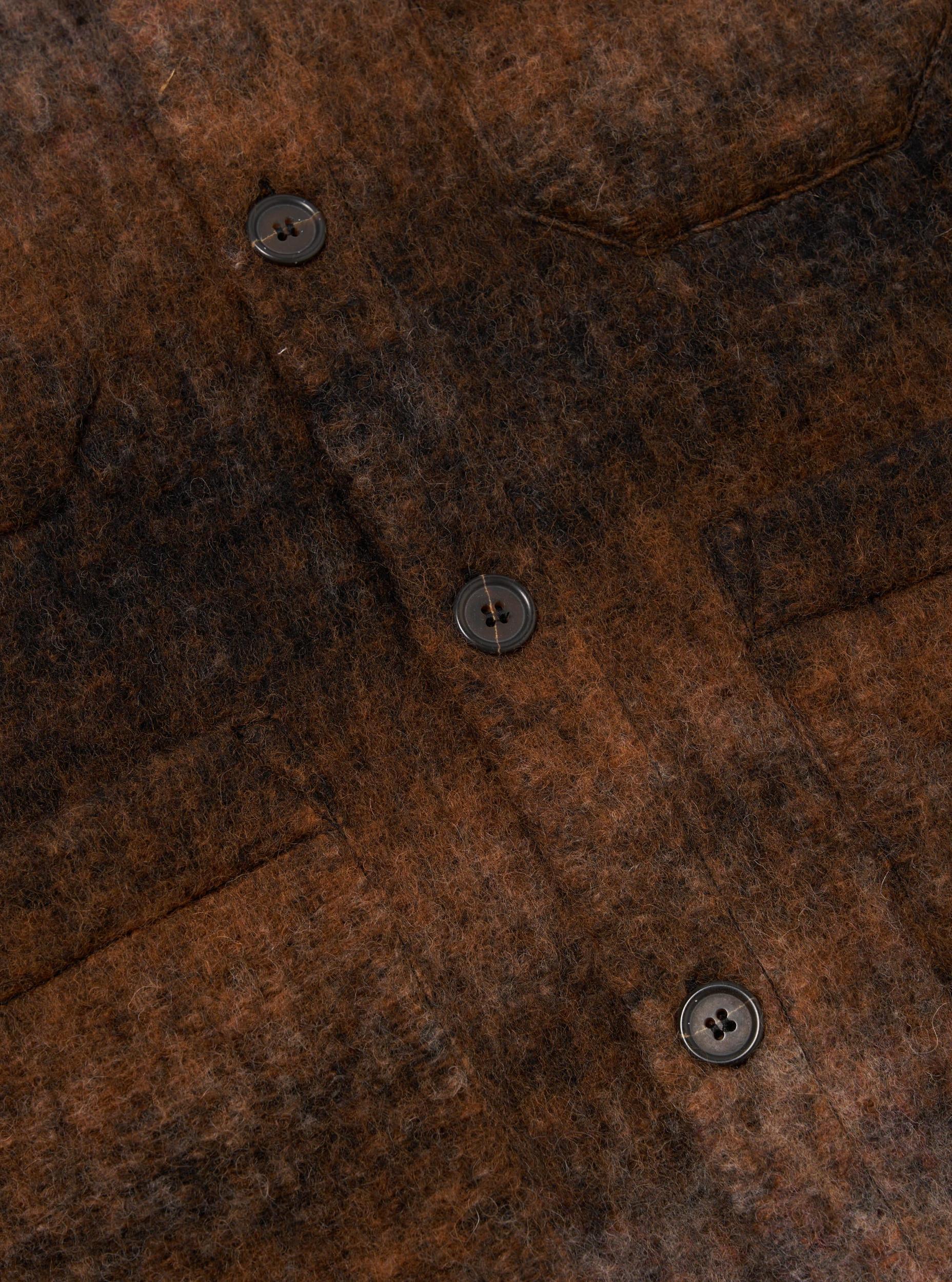 Universal Works Cardigan in Brown Ombre Fleece Product Image