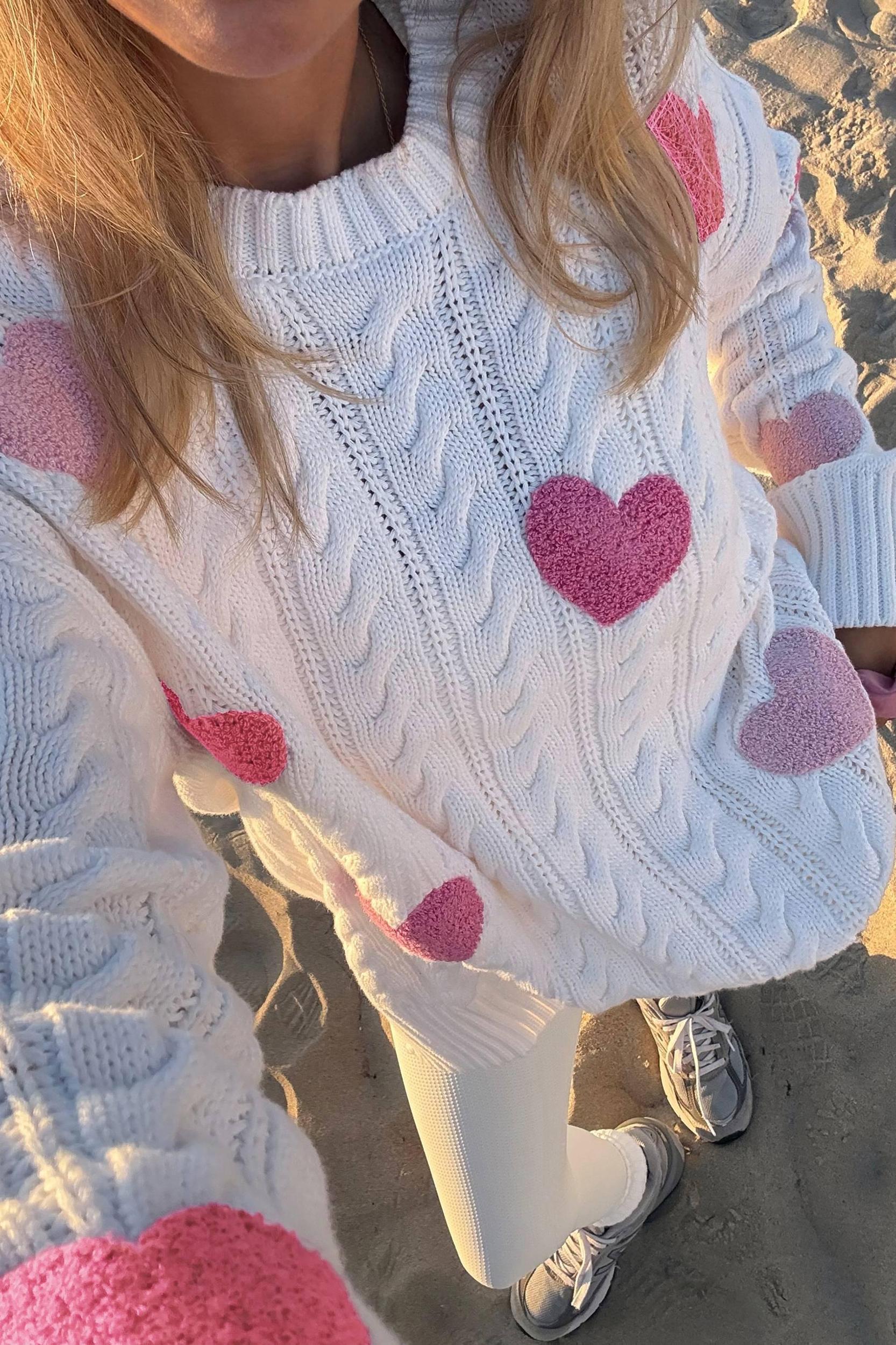 Callie Sweater Love Ivory Cable Product Image