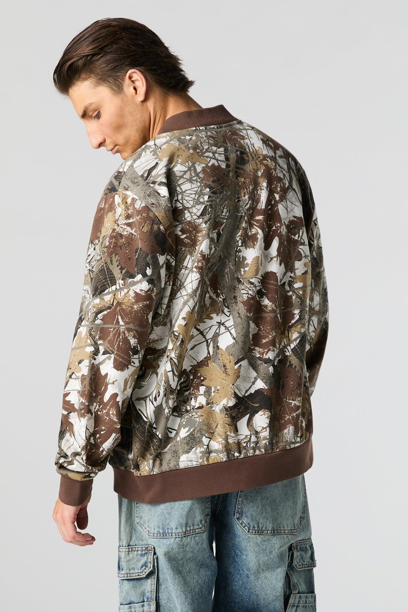 Embroidered Graphic Fleece Varsity Jacket Male Product Image