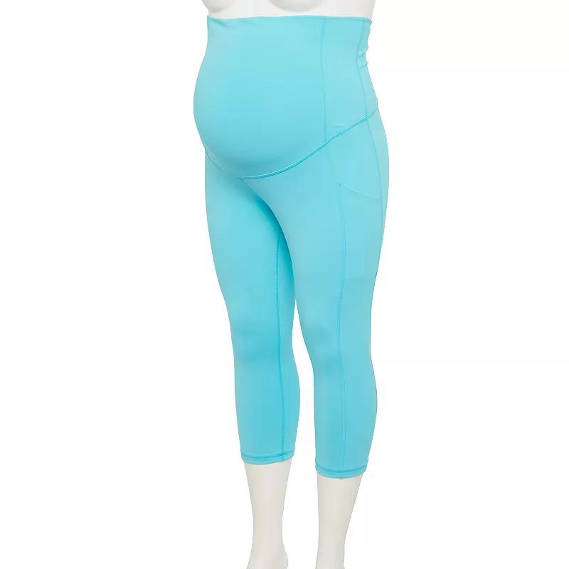 Plus Size Maternity Tek Gear Ultrastretch High Rise Capri Leggings, Womens Purple Appeal Product Image