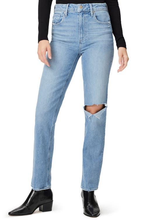 Paige Stella Straight 31 Seamed Beltloops in Fascinate Destructed (Fascinate Destructed) Women's Jeans Product Image