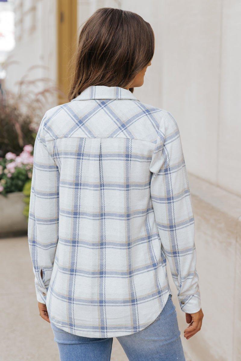 Thread and Supply Navy Plaid Shacket - FINAL SALE Female Product Image