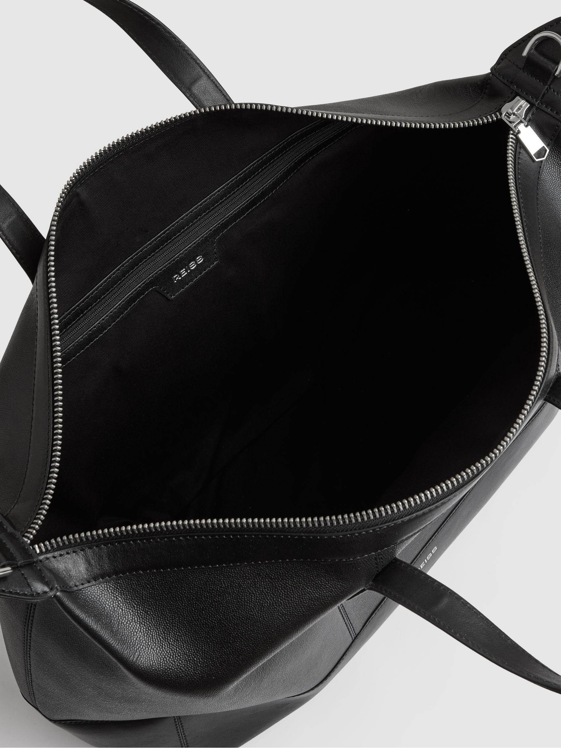 Micro-Grain Leather Holdall in Black Product Image