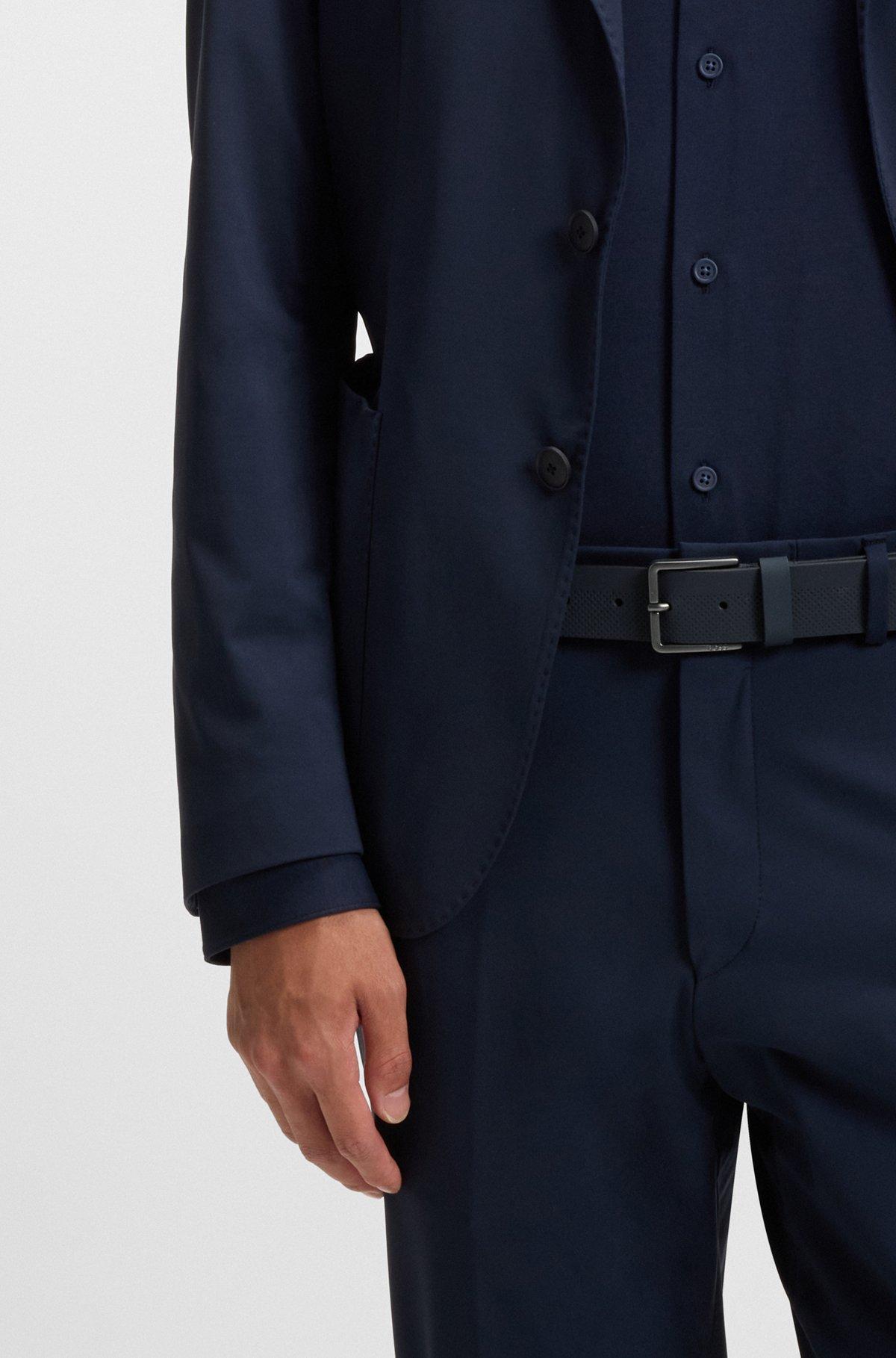 Italian-leather belt with perforated pattern Product Image