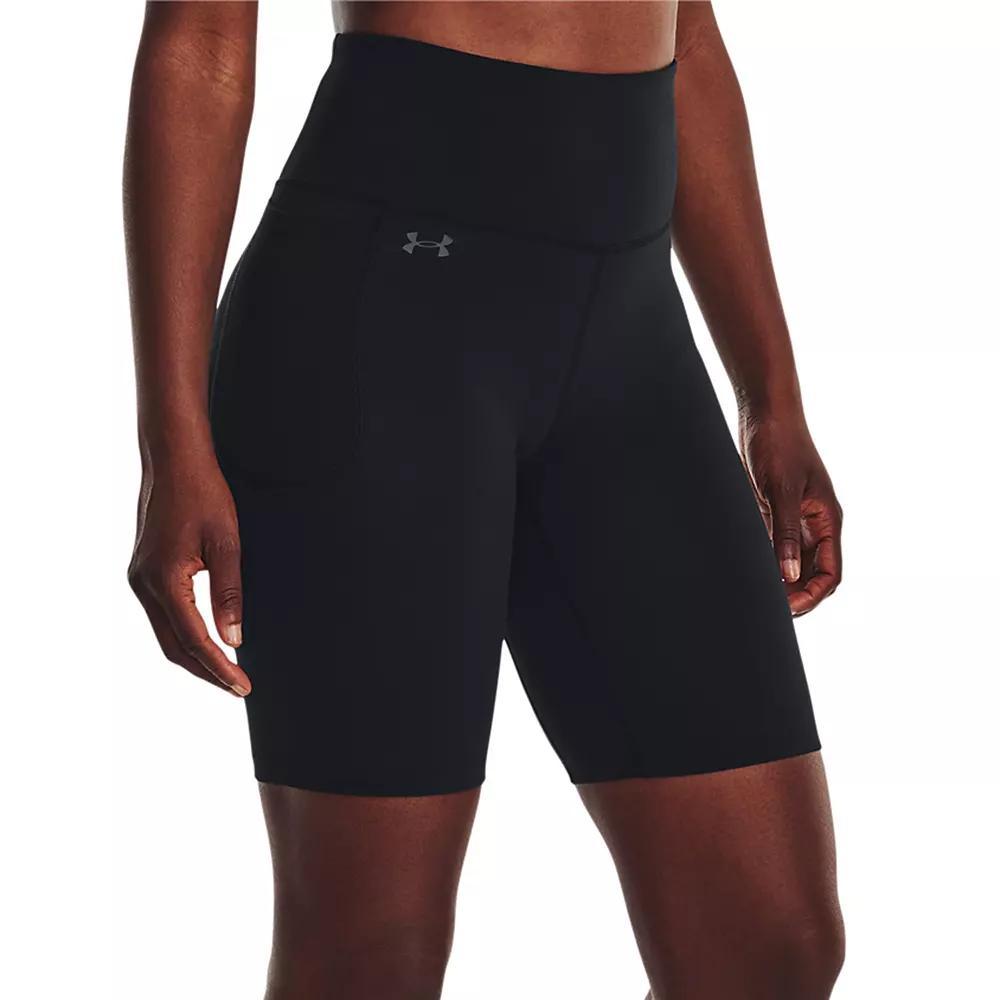 Plus Size Women's Under Armour 8-in. High-Rise Motion Bike Shorts, Size: 1XL, Black  Gray Product Image