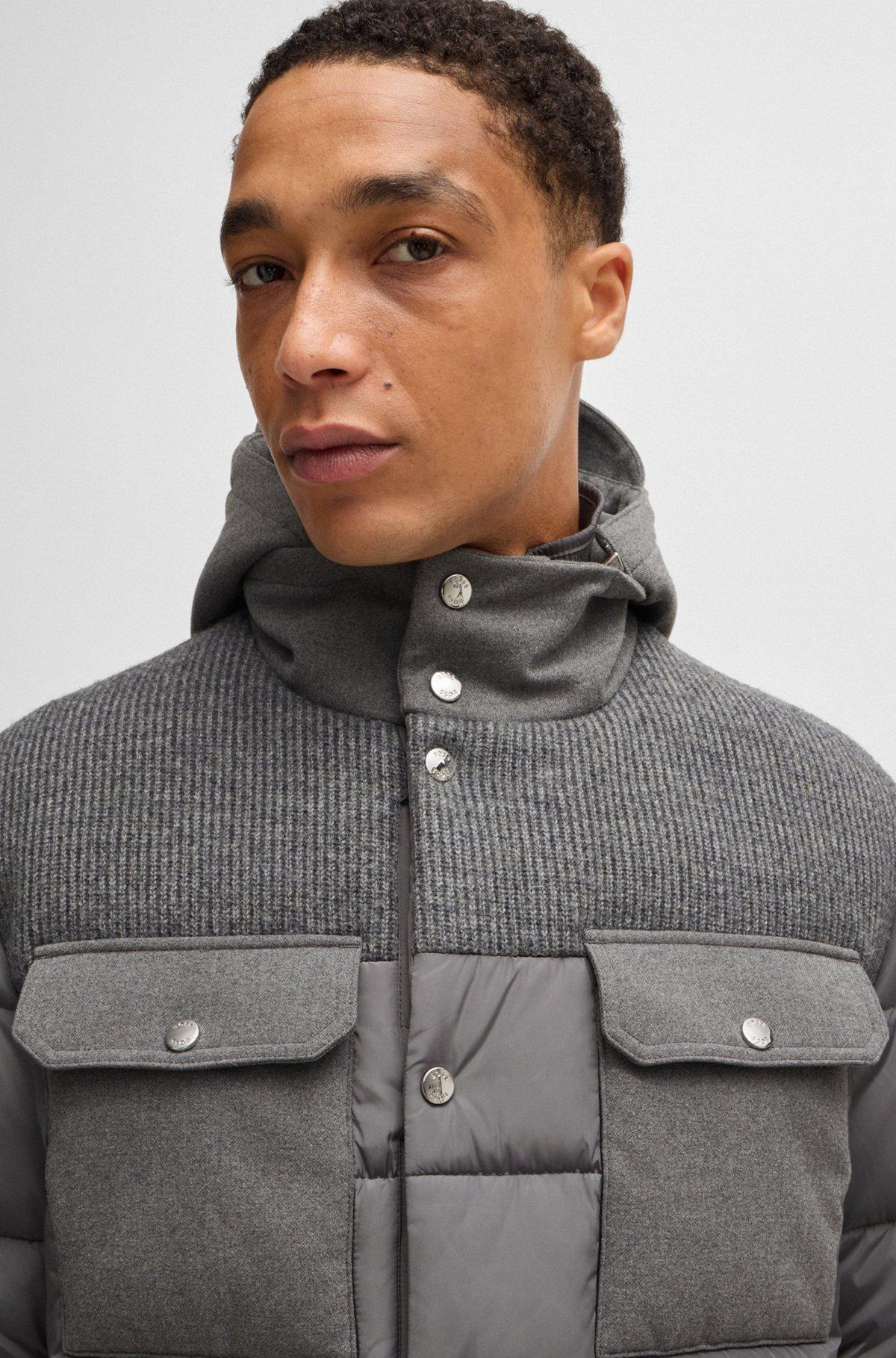 Water-repellent regular-fit jacket in mixed materials Product Image