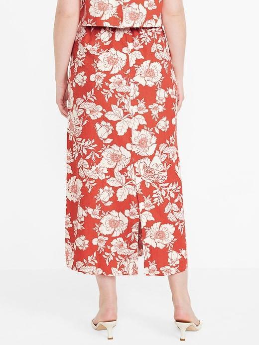 Linen-Blend Maxi Skirt Product Image