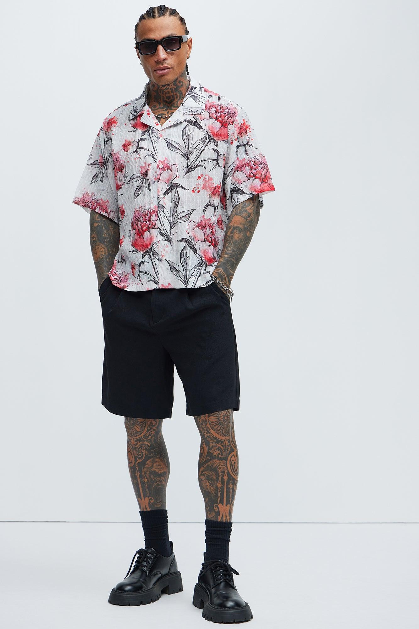 Orient Textured Shirt - Pink/combo Product Image
