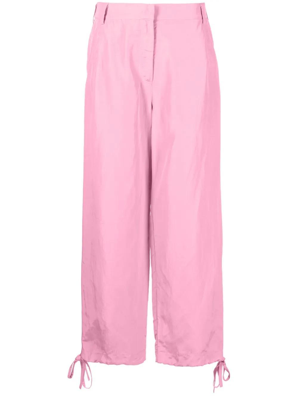 MSGM Drawstrings Parachute Trousers In Pink Product Image