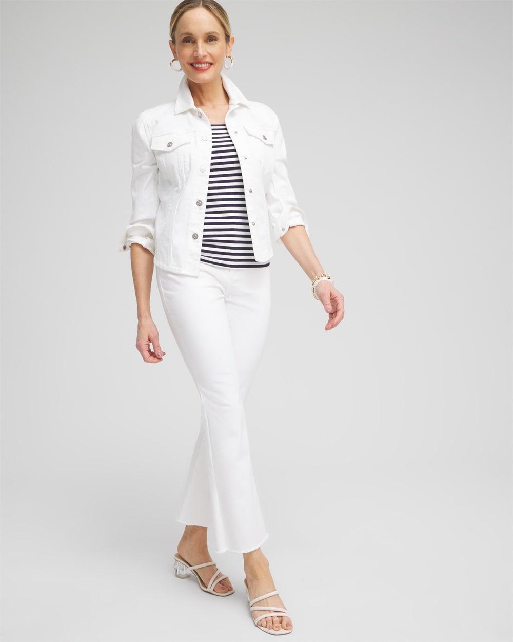 No Stain Girlfriend Fray Hem Kick Flare Jeans Product Image