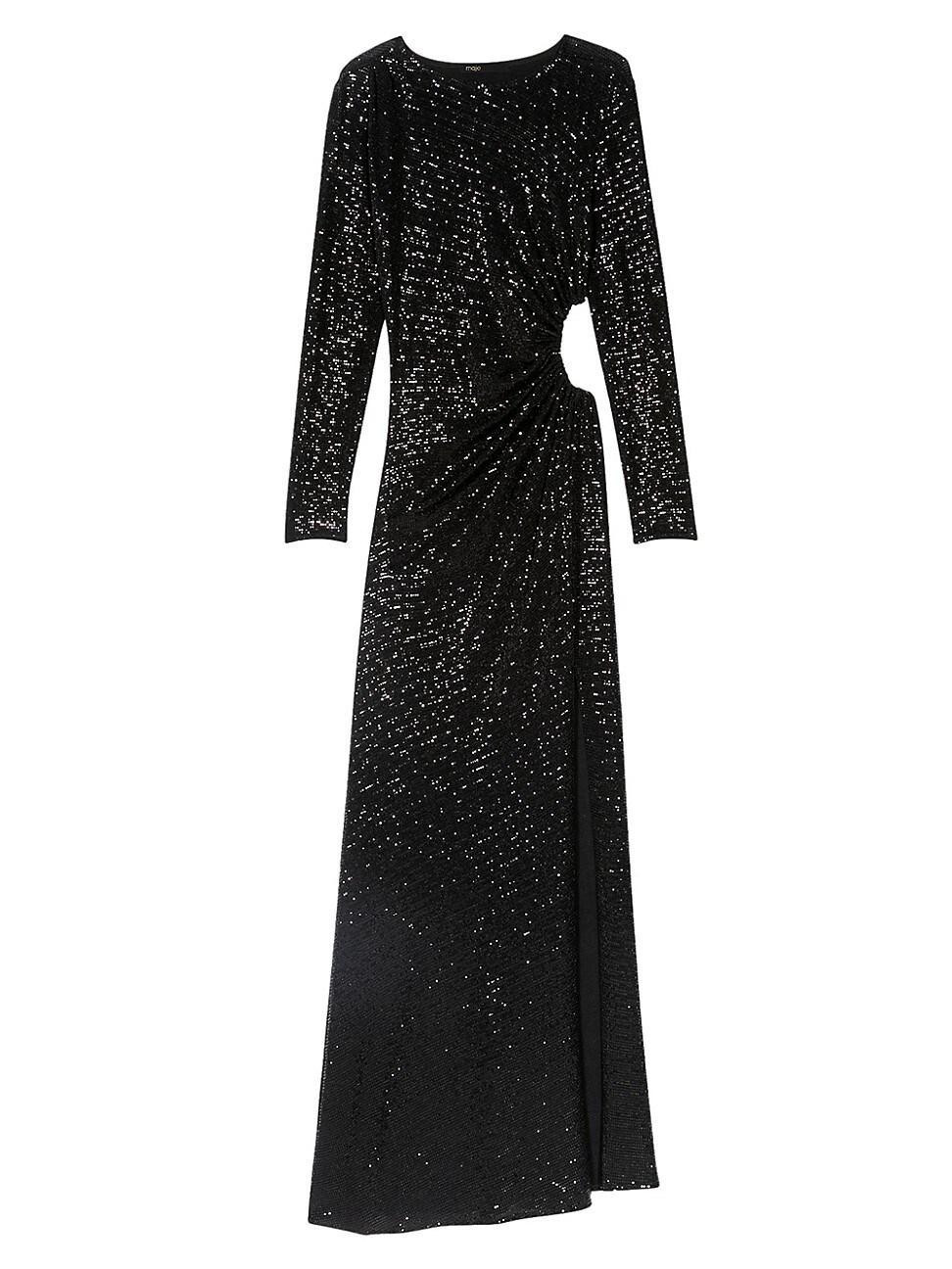 Maje Long Sleeve Sequined Gown Product Image