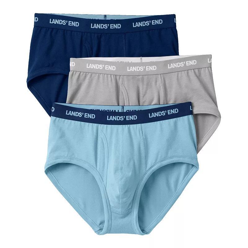 Men's Lands' End 3-Pack Comfort Briefs, Size: Medium, Black Gray Product Image