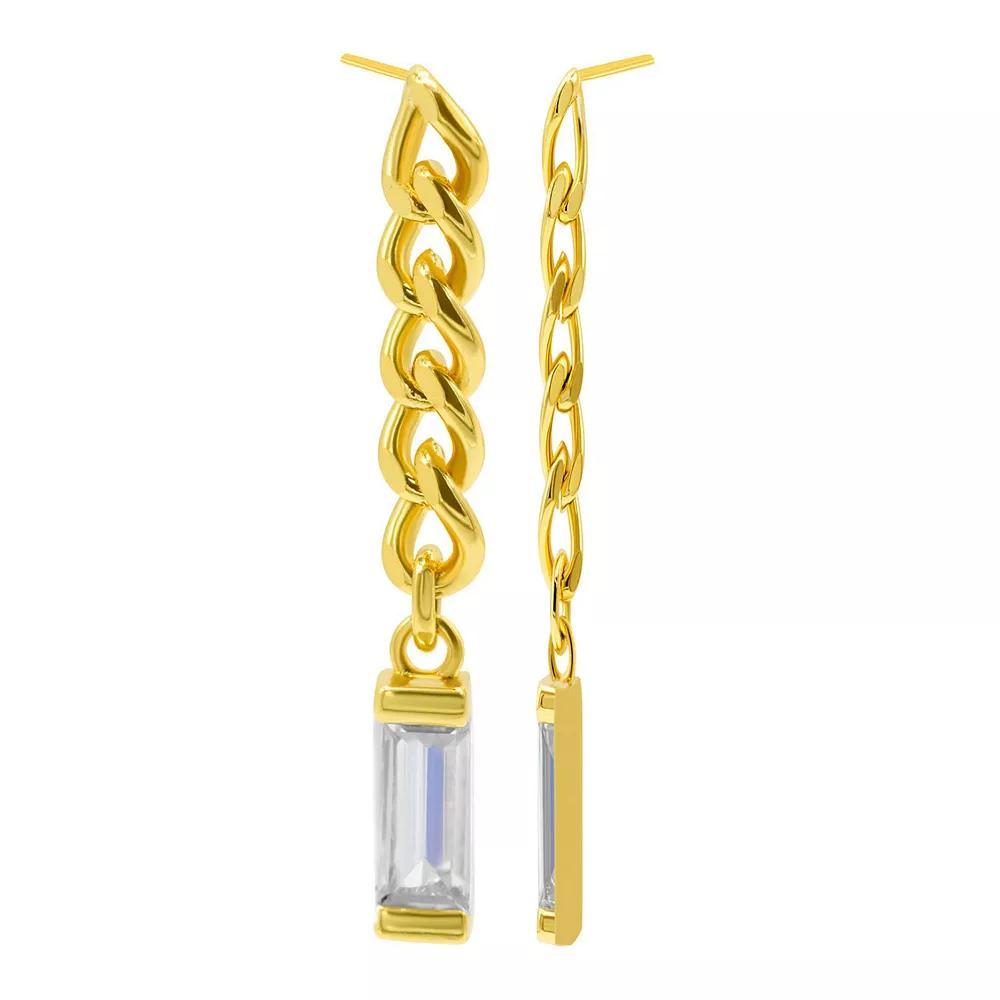 Adornia 14k Gold Plated Cubic Zirconia Earrings, Women's, Gold Tone Product Image